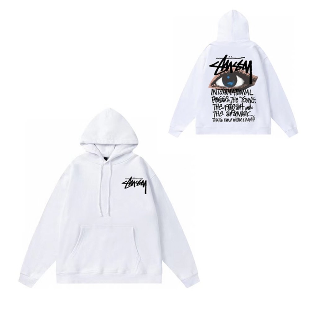 Stussy Ocular Hood Hoodie In White